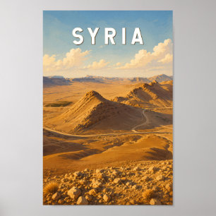 Ilustración de viaje de arte vintage de Siria