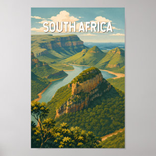 Ilustración de viaje de arte vintage de Sudáfrica