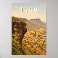 Ilustración de viaje de arte vintage de Togo