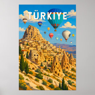Ilustración de viaje de arte vintage Turquía Turki