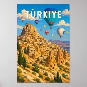 Ilustración de viaje de arte vintage Turquía Turki