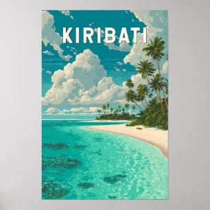 Ilustración de viaje de Kiribati Arte Vintage