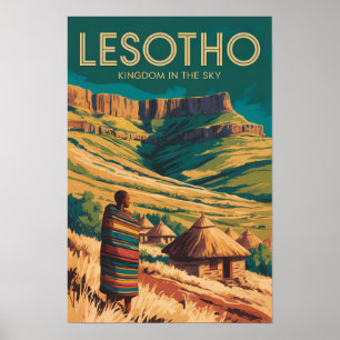 Ilustración de viaje de Lesoto Drakensberg Arte Re