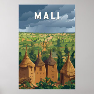 Ilustración de viaje de Mali Arte Vintage