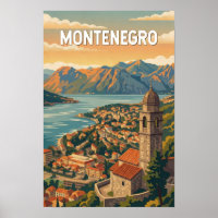 Ilustración de viaje de Montenegro Arte vintage