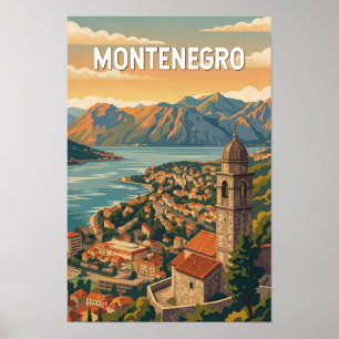 Ilustración de viaje de Montenegro Arte vintage