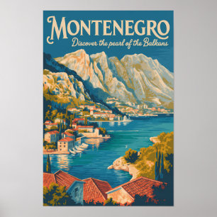 Ilustración de viaje de Montenegro Balcanes Arte V