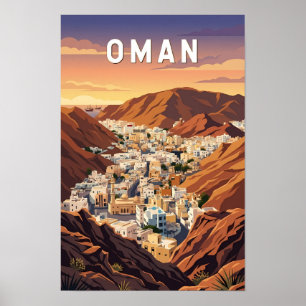 Ilustración de viaje de Omán Arte Vintage