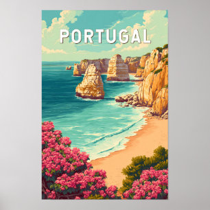 Ilustración de viaje de Portugal Arte Vintage