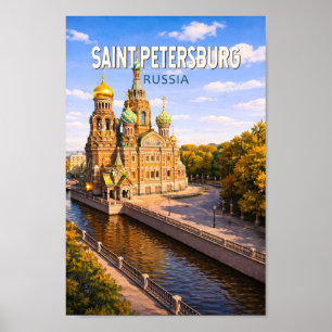 Ilustración de viaje de San Petersburgo Rusia Arte