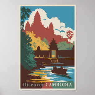 Ilustración de viaje de templo de Camboya Arte vin