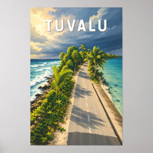 Ilustración de viaje de Tuvalu Arte Vintage