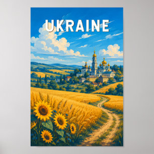 Ilustración de viaje de Ucrania Arte vintage
