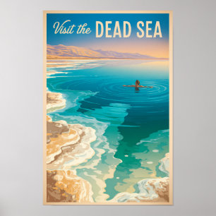 Ilustración de viaje del Mar Muerto Arte Vintage