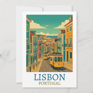 Ilustración de viaje vintage personalizada Lisboa