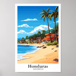 Ilustracion de viajes de arte caribeño de Honduras