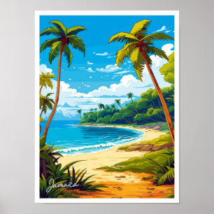 Ilustracion de viajes de arte caribeño de Jamaica
