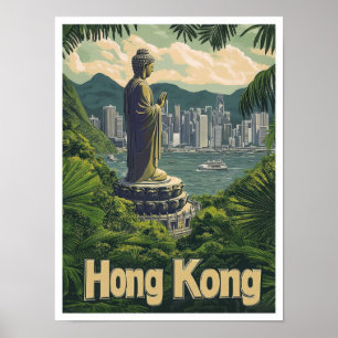 Ilustracion de viajes de arte chino de Hong Kong