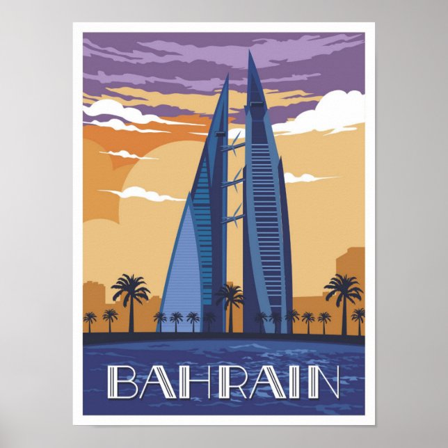 Ilustracion de Viajes de arte de Bahréin de Manama (Frente)
