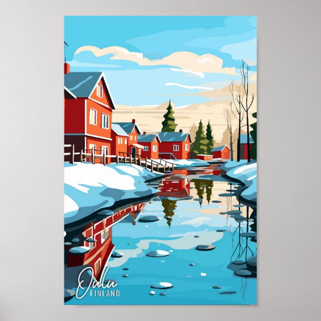 Ilustracion de Viajes de Arte de Finlandia de Oulu (Frente)