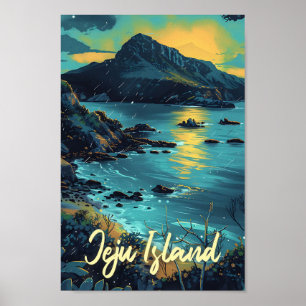 Ilustracion de viajes de arte de Jeju Island South