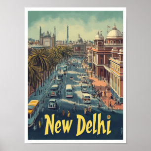 Ilustracion de viajes de arte de Nueva Delhi