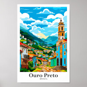 Ilustracion de Viajes de Arte de Ouro Preto Brasil