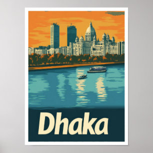 Ilustracion de viajes de arte Dhaka Bangladesh