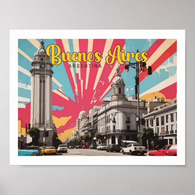 Ilustracion de viajes de arte pop argentino de Bue (Frente)