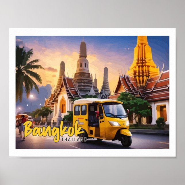 Ilustracion de viajes de arte pop de Bangkok Taila (Frente)