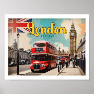 Ilustracion de viajes de arte pop de Inglaterra en
