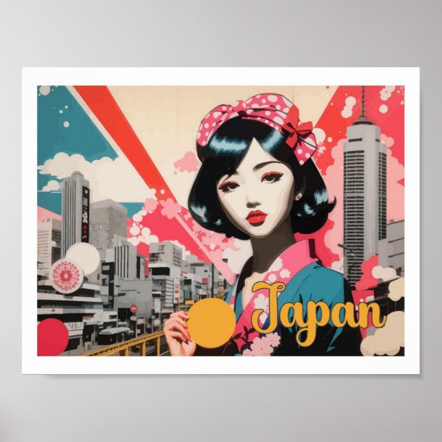 Ilustracion de viajes de arte pop de Japón (Frente)