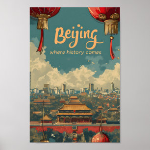Ilustracion de viajes de arte ventilado de Beijing
