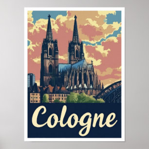 Ilustracion de Viajes de Arte Vintage de Colonia A