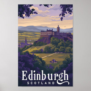 Ilustracion de Viajes de Arte Vintage de Edimburgo