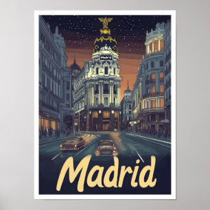Ilustracion de Viajes de Arte Vintage de Madrid Es