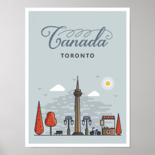 Ilustracion de Viajes de Arte Vintage de Toronto C