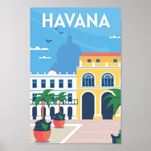 Ilustracion de viajes por arte de La Habana Cuba (Frente)