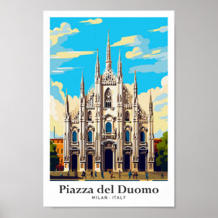 Ilustracion de Viajes Vintage de Arte de la Piazza