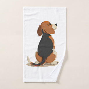 Ilustración de vista trasera de perro Beagle vinta