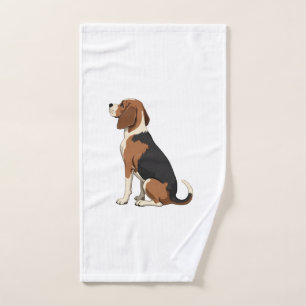Ilustración de vista trasera de perro Beagle vinta