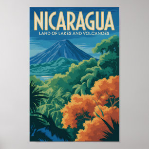 Ilustración de Volcán de Nicaragua Arte de Viaje V