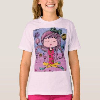 Ilustración de yoga de niña linda camiseta para ni