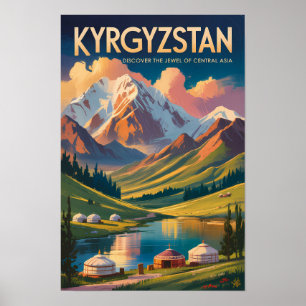 Ilustración de Yurt de Kirguistán Arte de Viaje Vi