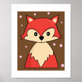 Ilustración de zorro rojo lindo | Impresión de pós