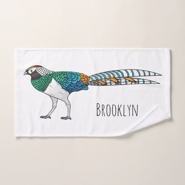Ilustracion del faisán de Lady amherst (Toalla de mano)