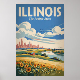 Ilustración del horizonte de Chicago Illinois Arte