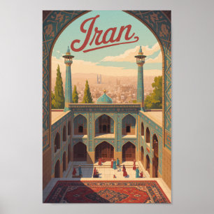 Ilustración del horizonte de Irán Arte de viaje vi