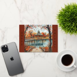 Ilustracion del lago Vintage Gazebo