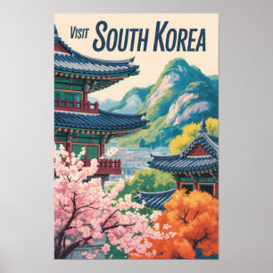 Ilustración del paisaje de Corea del Sur Arte de v